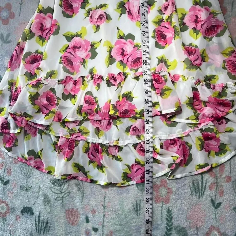 The Children's Place Floral Rose High-Low Dress 10/12 Coquette Cottage Fairy Y2K
